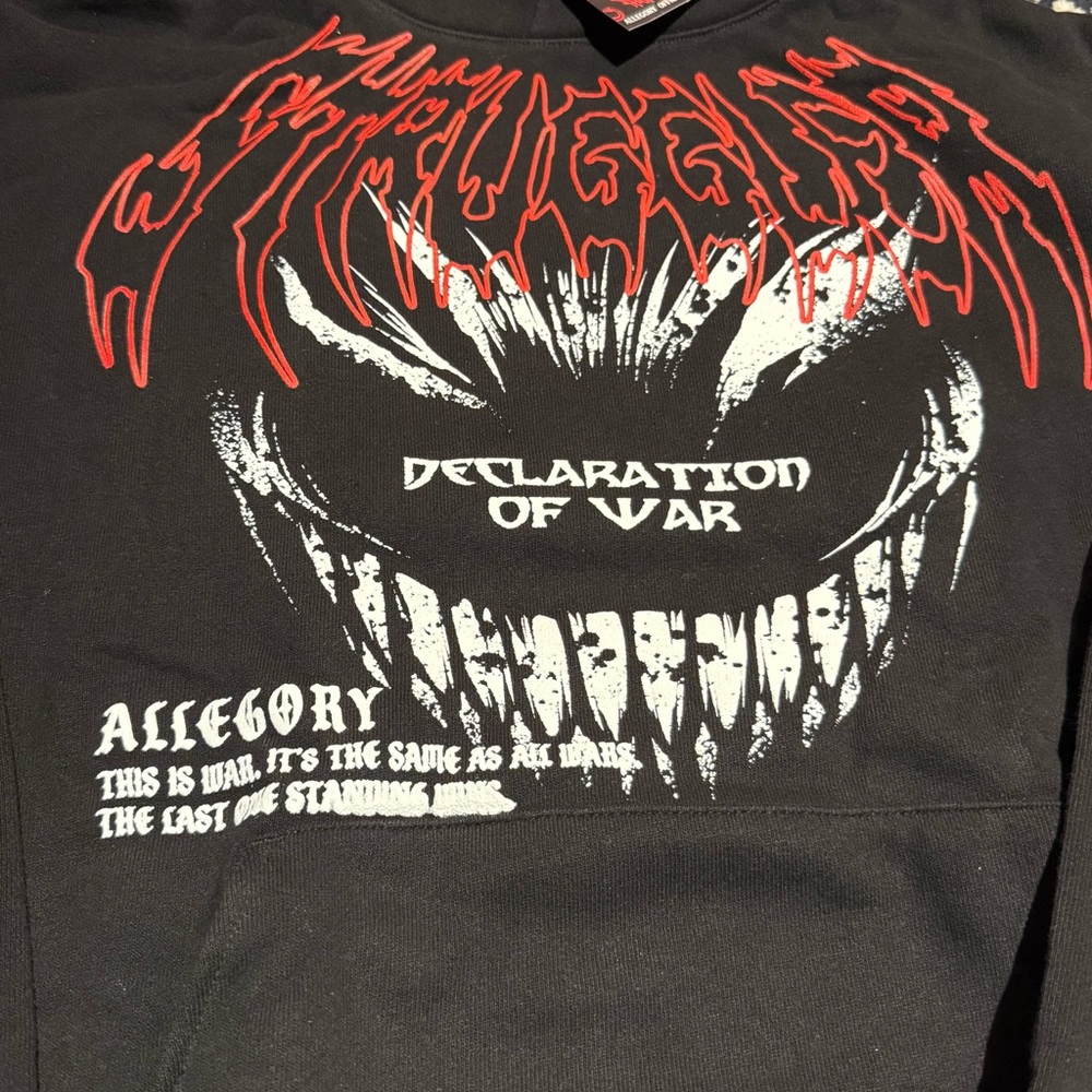 Allegory Graphic Hoodie – Declaration of War Design – Brand New w/ Tags (XS)